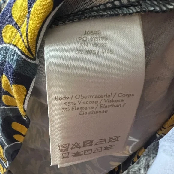 Boden Sasha Printed Jersey Midi Dress Yellow Geometric Mod Print size 4 - Picture 10 of 12